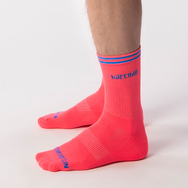 Barcode Berlin Festival Socks Neon Pink Blue