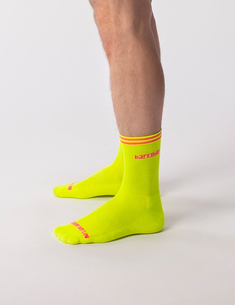 Barcode Berlin Festival Socks Neon Yellow Pink - FETCH