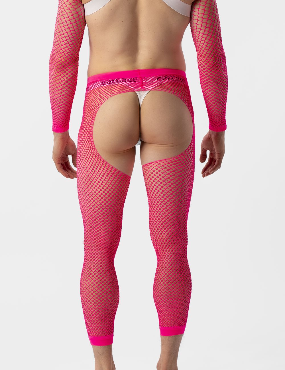 Barcode Berlin Fishnet Leggings Cacci Neon Pink - FETCH