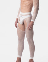 Barcode Berlin Fishnet Leggings Cacci White - FETCH