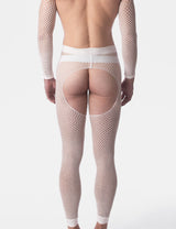 Barcode Berlin Fishnet Leggings Cacci White - FETCH