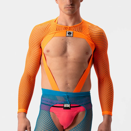 Barcode Berlin Fishnet Sleeves Poggio Neon Orange