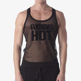 Barcode Berlin Mesh Tank Top Fucking Hot Black
