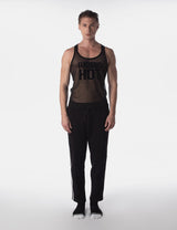 Barcode Berlin Mesh Tank Top Fucking Hot Black