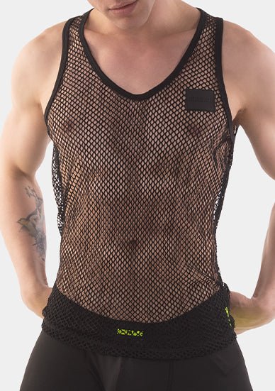 Barcode Berlin Mesh Tank Top Iriso Black