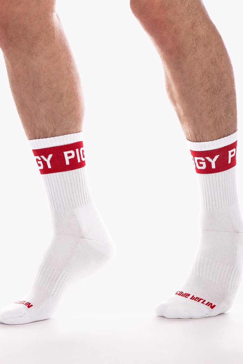 Barcode Berlin Fashion Half Socks Piggy White Red