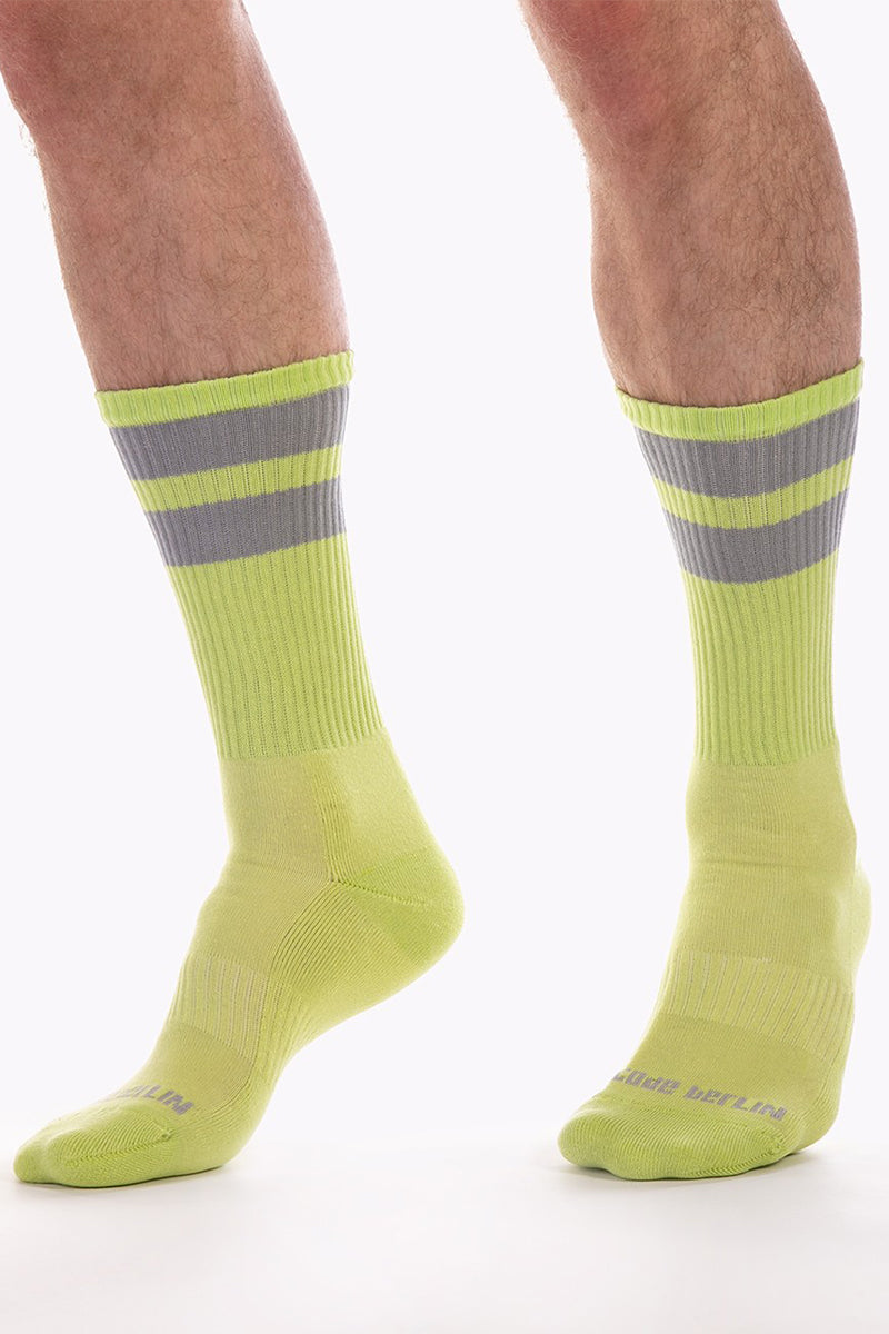 Barcode Berlin Gym Socks Neongreen Grey