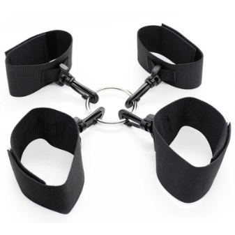 BASIXXX Nylon Ankle and Wrist Restraints Hog Tie Black - FETCH