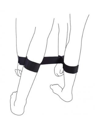 BASIXXX Nylon Wrist to Ankle Restraint Black