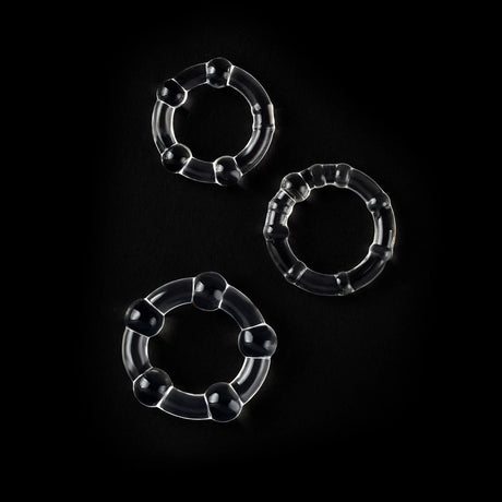 Donut Triple Stamina Cock Ring Set Clear