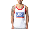 BIKE Logo Ringer Tank Top White Red