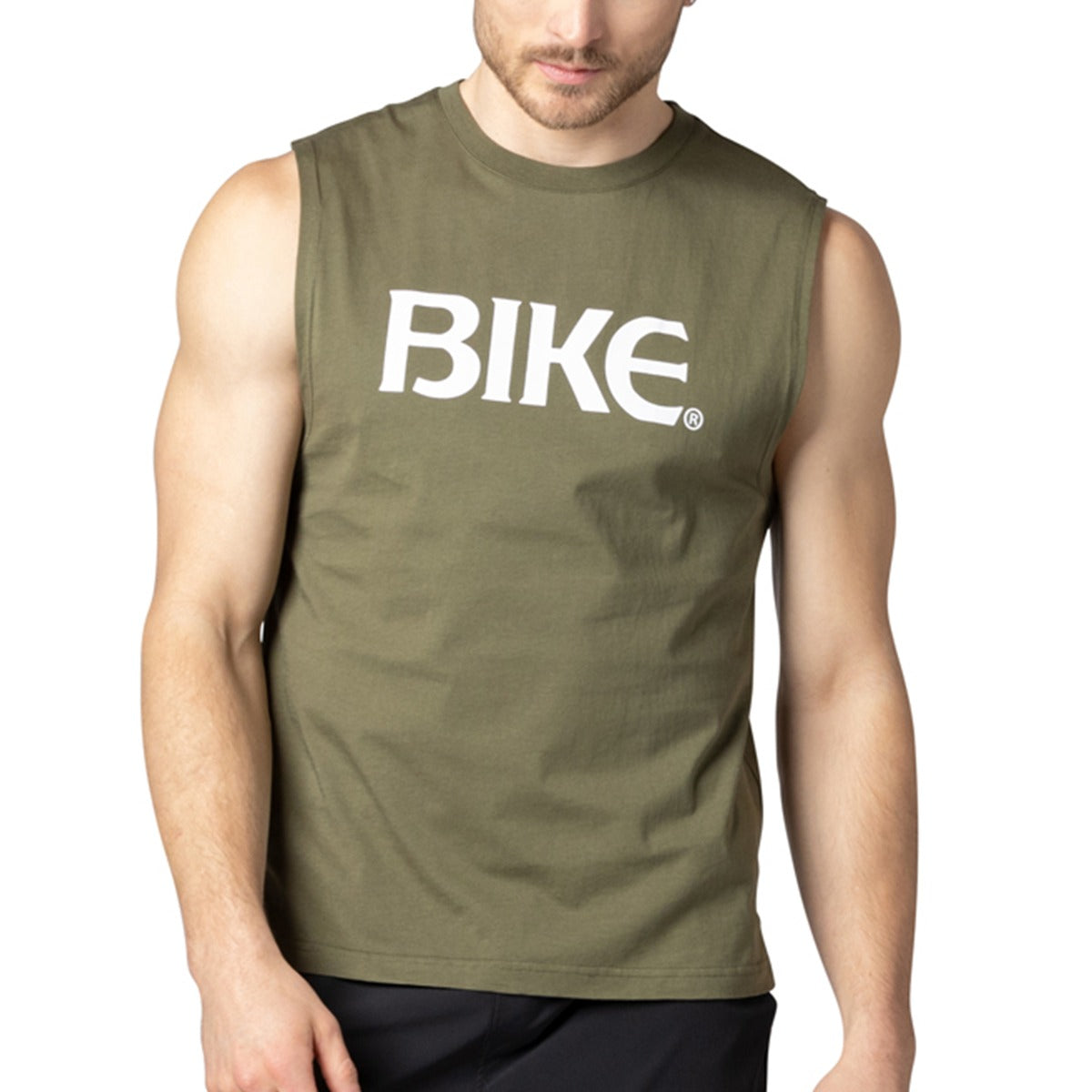 BIKE Sleeveless Logo T Shirt Olive