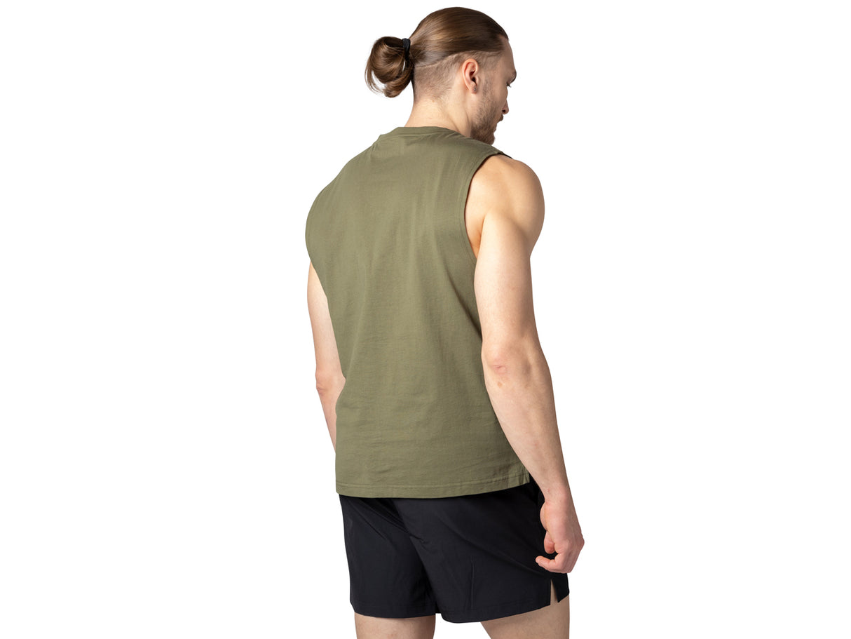 BIKE Sleeveless Logo T Shirt Olive