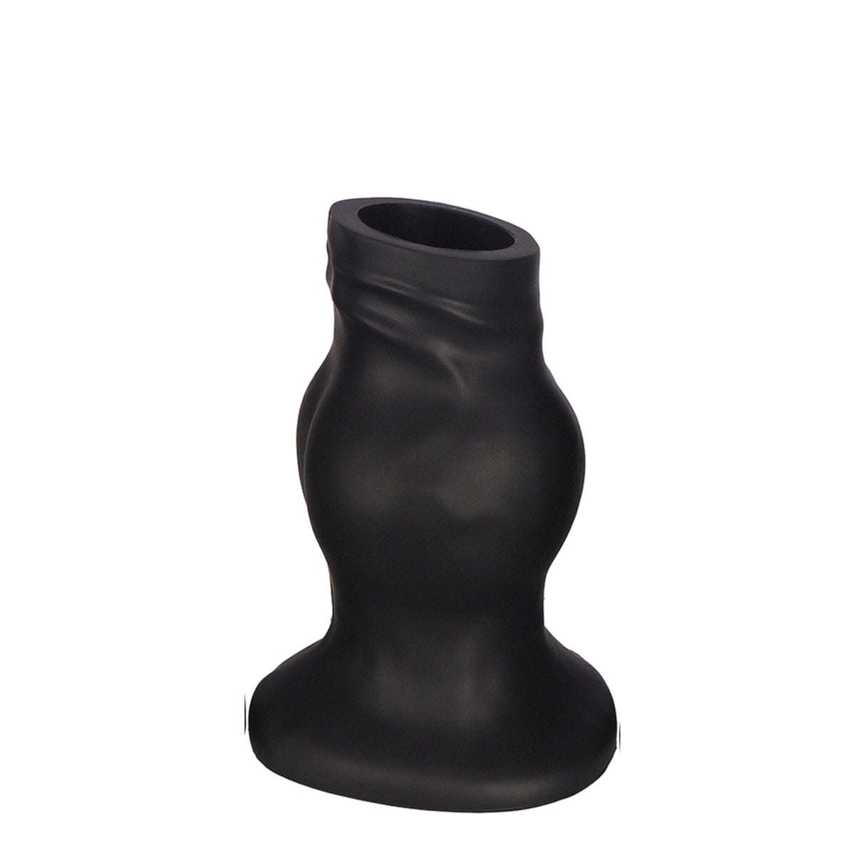 PLUG IT Pig Hole Hollow Silicone Fuck Plug Black Medium