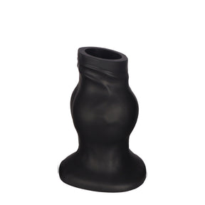PLUG IT Pig Hole Hollow Silicone Fuck Plug Black Medium