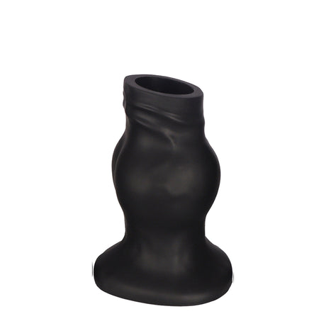 PLUG IT Pig Hole Hollow Silicone Fuck Plug Black Medium