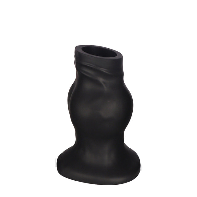 PLUG IT Pig Hole Hollow Silicone Fuck Plug Black Medium