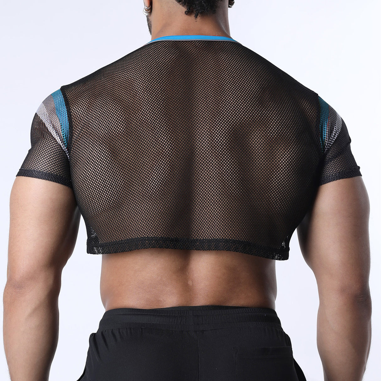 Cellblock 13 Chain Reaction Mesh Crop Top Blue