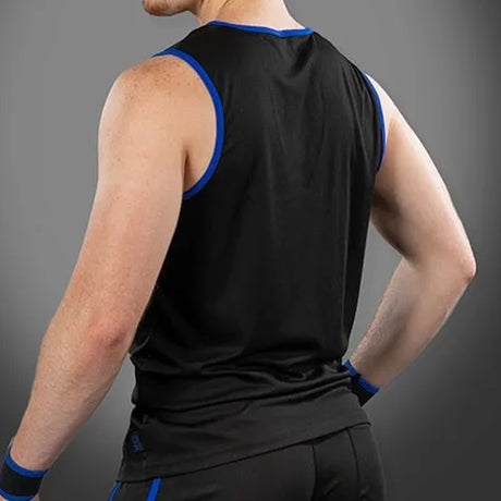 Mr S Leather Baller Tank Top Blue
