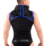 ROK Kinky Hoody Vest Black Blue