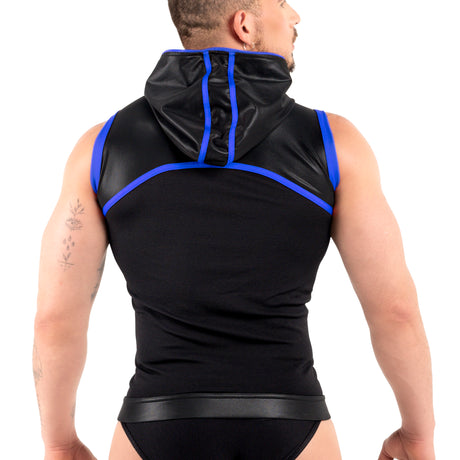 ROK Kinky Hoody Vest Black Blue