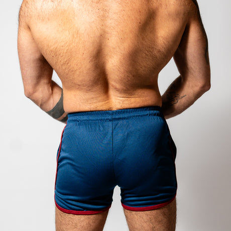 PWR Pup Mesh Paw Print Short Navy Red