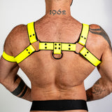 ruff GEAR Bold Leather Bulldog Harness Neon Yellow