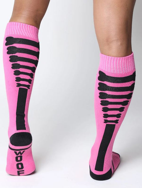 Cellblock 13 Kennel Club Bones Knee High Sock Pink