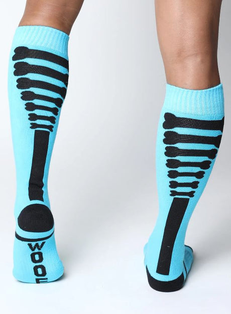 Cellblock 13 Kennel Club Bones Knee High Sock Turquoise