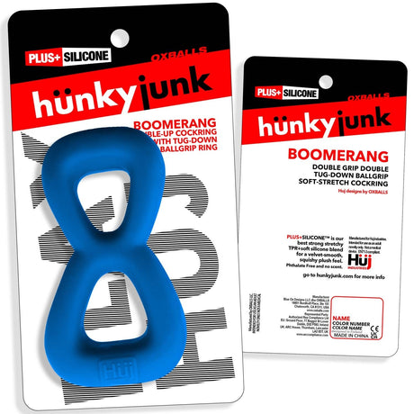 Hunkyjunk Boomerang Cockring Nut Tugger Teal Fizz