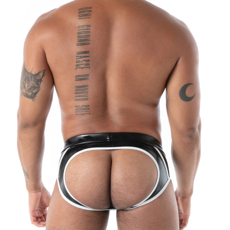 TOF Paris Latex Second Skin Bottomless Brief Black
