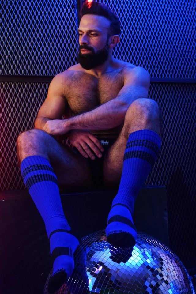 Breedwell Logo Stripe Socks Blue