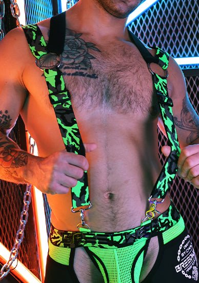 Breedwell Neo Camo 3 Way Harness Neon Green