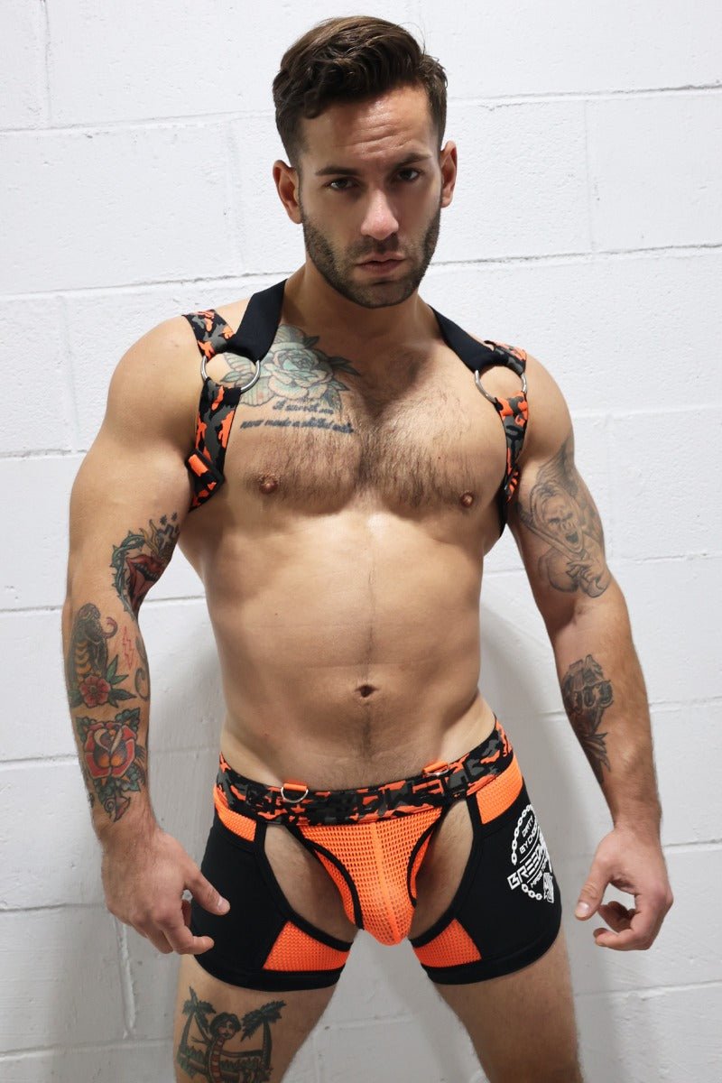 Breedwell Neo Camo 3 Way Harness Neon Orange