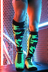 Breedwell Neo Camo Socks Neon Green