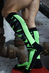 Breedwell Neo Camo Socks Neon Green