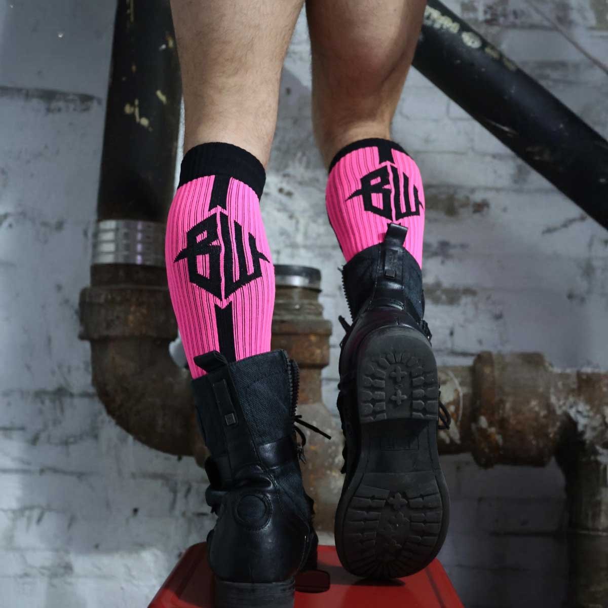 Breedwell Neo Camo Socks Neon Pink
