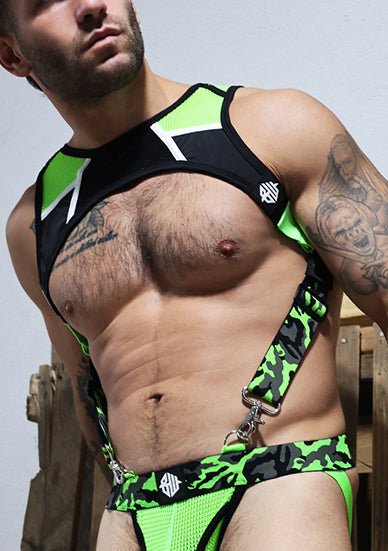 Breedwell Neo Camo Tank Harness Neon Green