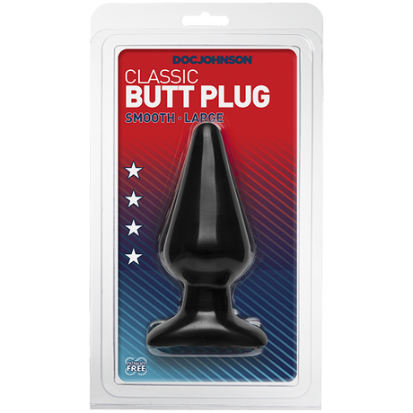Doc Johnson Classic Butt Plug Smooth Black Large