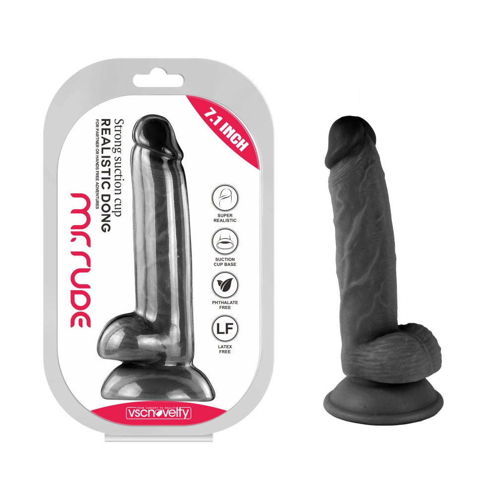 Mr. Rude V2 Realistic Dong 7.1" Black