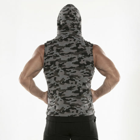 Code 22 Cargo Sleeveless Hoody Camo Grey