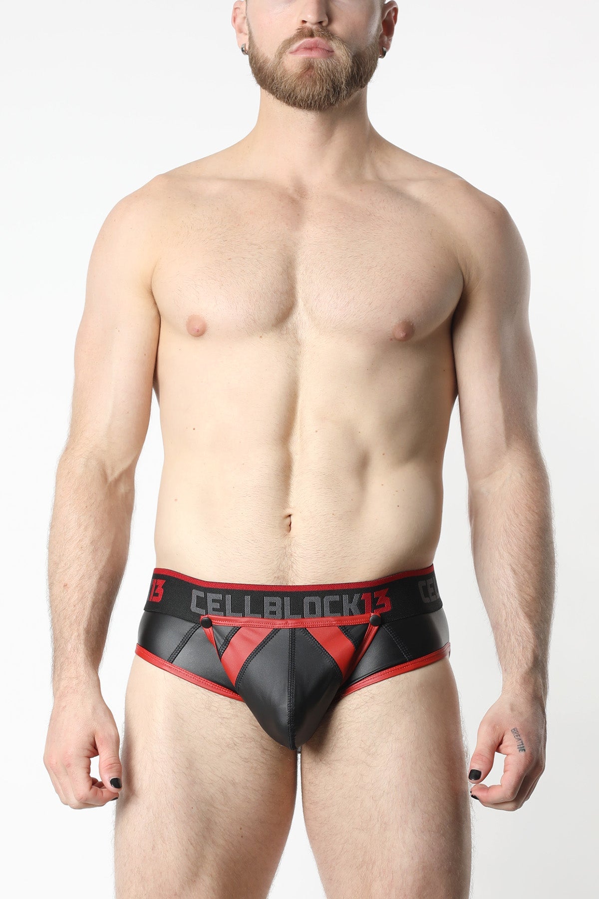 Cellblock 13 Anti Chrome Snap Up Jock Brief Red - FETCH