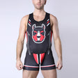 Cellblock 13 Pup Tron Zipper Singlet Red