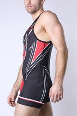 Cellblock 13 Pup Tron Zipper Singlet Red