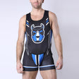 Cellblock 13 Pup Tron Zipper Singlet Blue