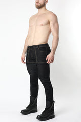 Cellblock 13 Slick Carpenter Denim Zipper Pant Black