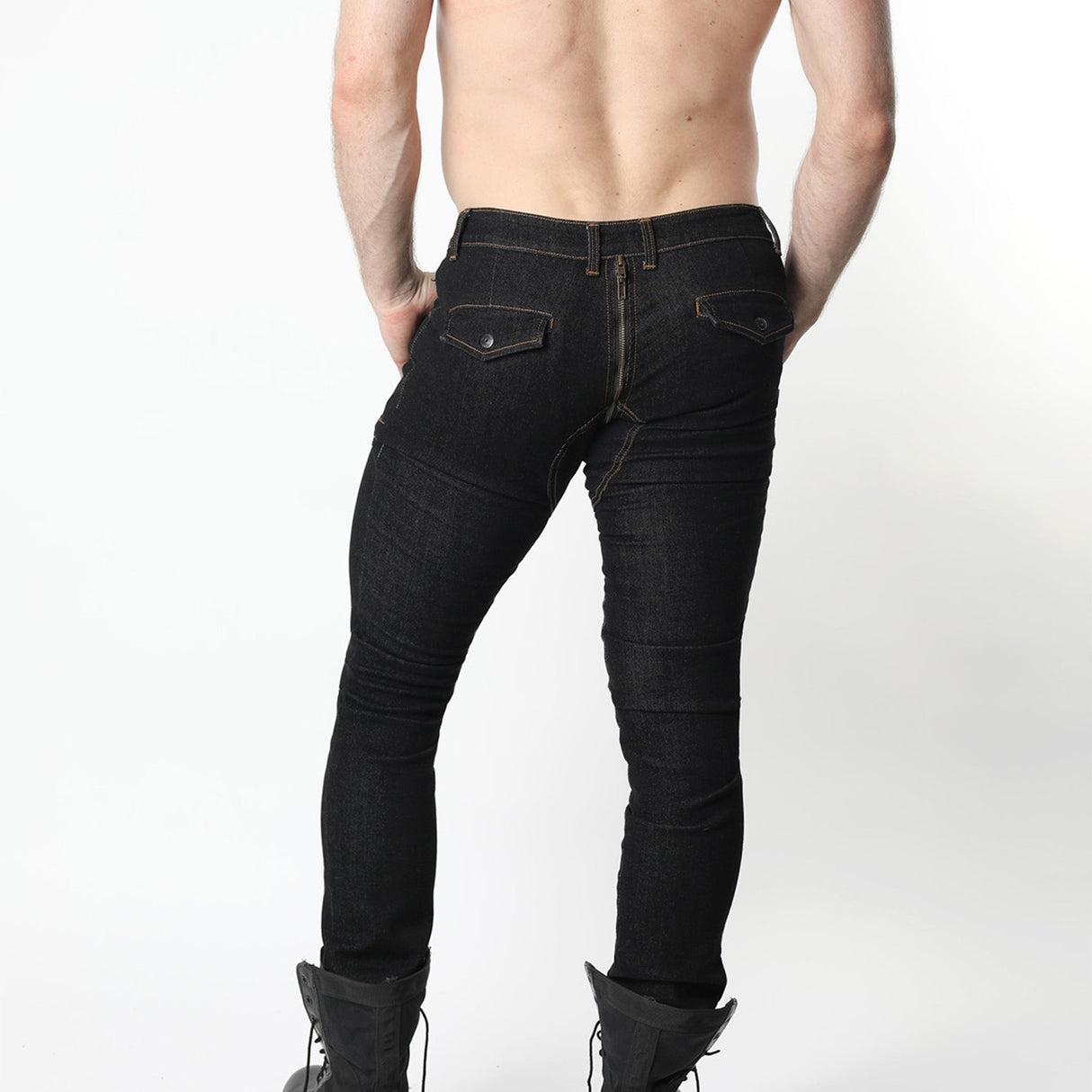 Cellblock 13 Slick Carpenter Denim Zipper Pant Black