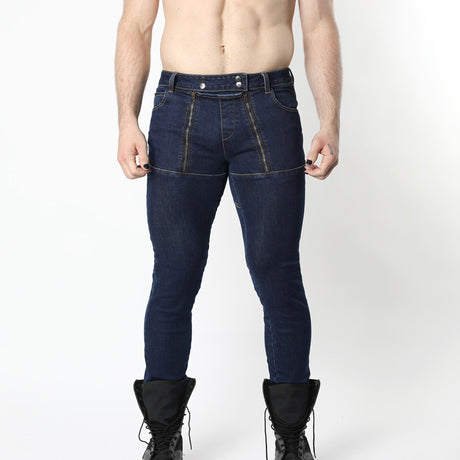 Cellblock 13 Slick Carpenter Denim Zipper Pant Indigo