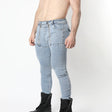 Cellblock 13 Slick Carpenter Denim Zipper Pant Light Blue