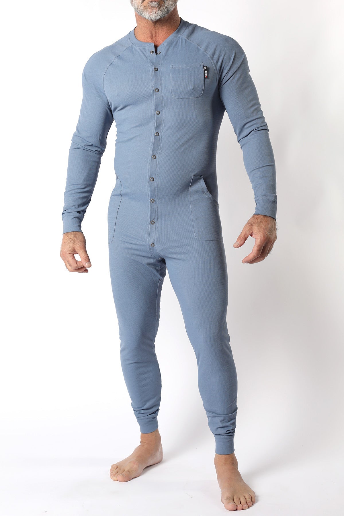 Cellblock 13 Tahoe Snap Up Union Suit Light Blue - FETCH